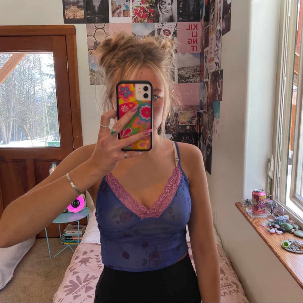 Motel Yenika mesh lace tripped tank top